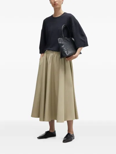 Cordera Drawstring Midi Skirt In Neutral