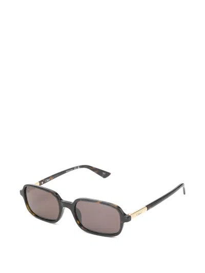 Chloé Judy Sunglasses Rectangular Frame Tinted Lenses In Brown