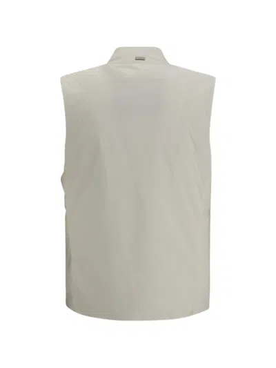 Herno Beige Polyamide Sleveless Jacket In Gray