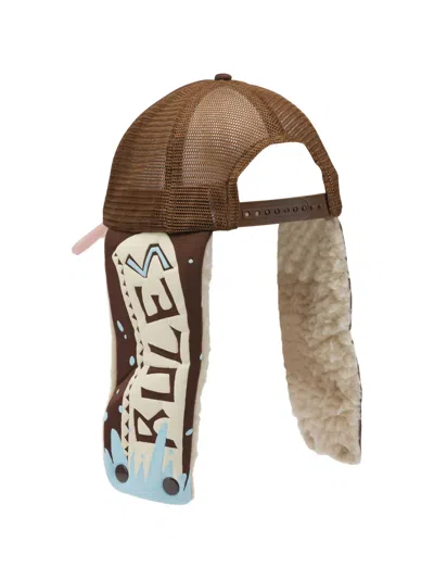 Kapital Shearling Print Hat In Multi