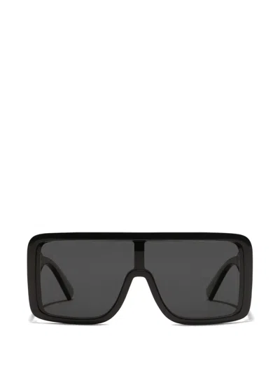 Dolce & Gabbana Logo Rectangle-frame Sunglasses In Black