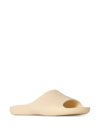 The Row Ama Rubber Flat Slide Sandals In White