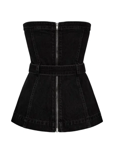 Reformation Collins Belted Denim Top In Multi