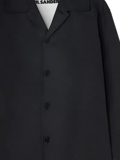 Jil Sander Buttoned Overshirt In Black