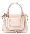 Chloé Small Marcie Grained Leather Satchel In Neutrals. In Alstract White