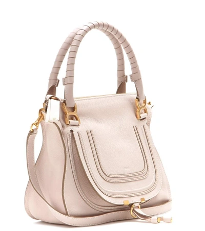Shop Chloé Marcie Medium Leather Tote In Alstract White