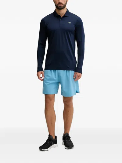 Lacoste Regular Fit Ultra Dry Long Sleeved Golf Polo In Blue