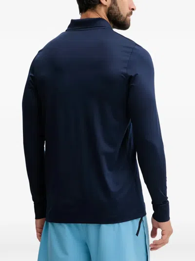 Lacoste Regular Fit Ultra Dry Long Sleeved Golf Polo In Blue