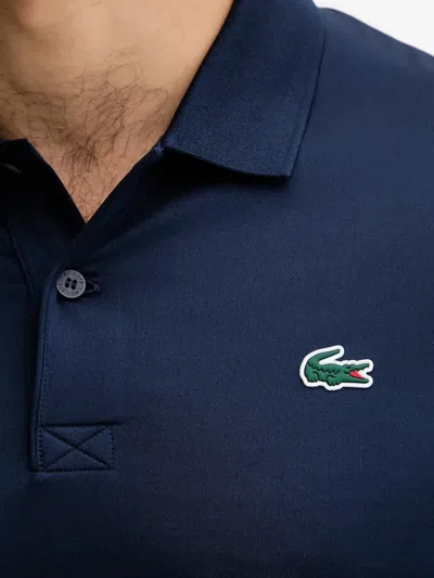 Lacoste Regular Fit Ultra Dry Long Sleeved Golf Polo In Blue