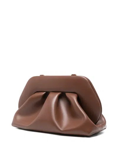 Themoirè Bios Medium Clutch With Gathering In Brown