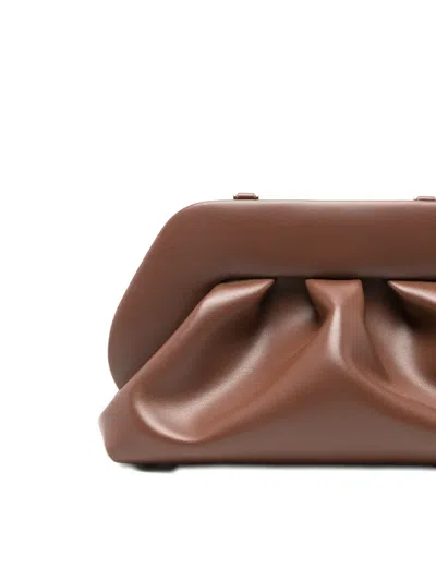 Themoirè Bios Medium Clutch With Gathering In Brown