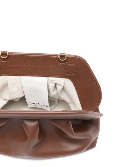 Themoirè Bios Medium Clutch With Gathering In Brown