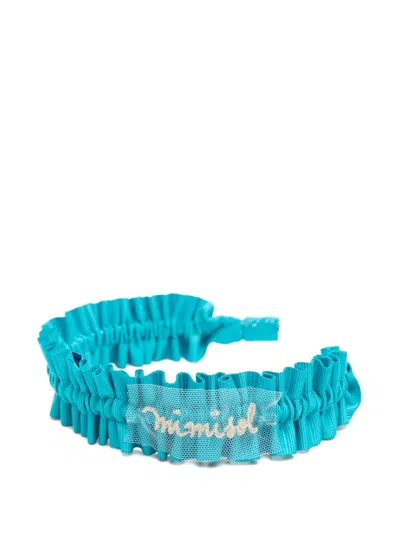 Mi Mi Sol Ruffled-effect Headband In Blue
