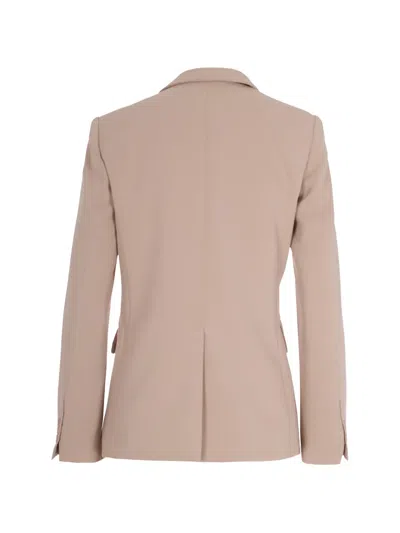P.a.r.o.s.h Beige Solid Notched Lapel Blazer In Pink