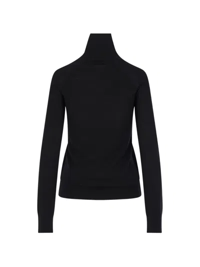 Totême Wool And Silk-blend Turtleneck Sweater In Black