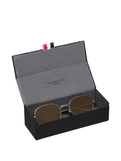 Thom Browne Square-frame Sunglasses In Silver