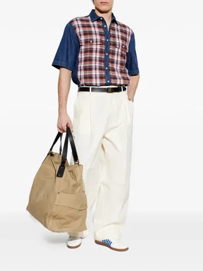 Dsquared2 Plaid Patchwork Design Shirt In Multi