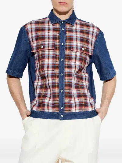 Dsquared2 Plaid Patchwork Design Shirt In Multi
