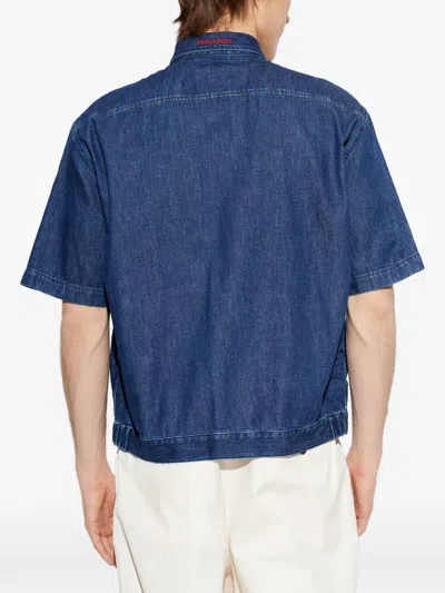 Dsquared2 Plaid Patchwork Design Shirt In Multi