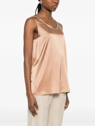 Panicale Embellished Top In Brown