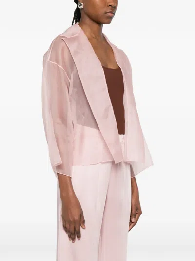 Antonelli Open-front Cropped Jacket In Pink