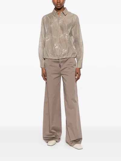 Panicale Sequin-detail Blouse In Brown