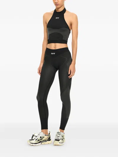 Off-white Performance-driven Active Leggings Xs/s In Black