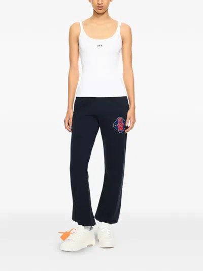 Off-white Royal Patch Cuffed Joggers In Blue