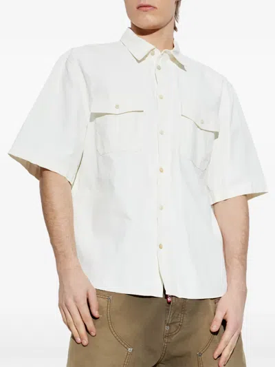 Dsquared2 Short Sleeved Buttoned Shirt In White
