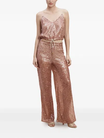 Sana Osmani Iris Sequin Drawstring Top In Pink