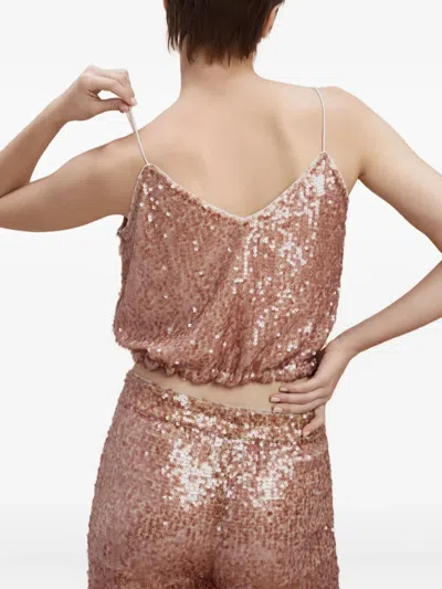 Sana Osmani Iris Sequin Drawstring Top In Pink