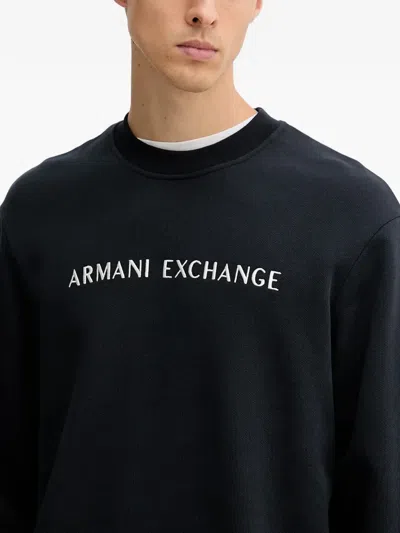 Armani Exchange Long-sleeve Logo-detail Sweatshirt In Black
