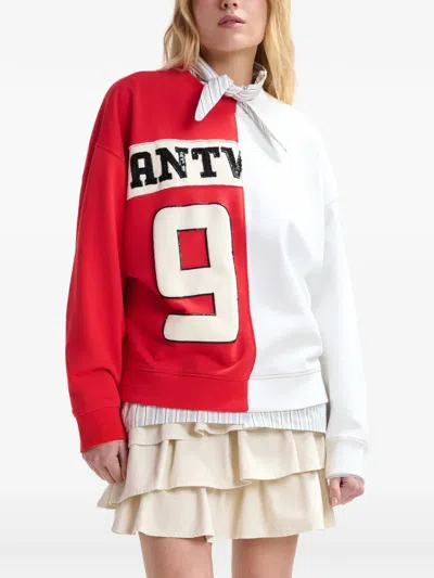 Essentiel Antwerp Split-panel Sweatshirt In Red