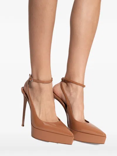 Le Silla Uma Platform Pointed Pumps In Brown
