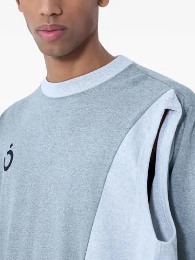 Nomarythm Textile Asymmetrical Panel T-shirt In Blue