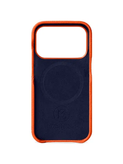 Maison De Sabre Leather Iphone 17 Pro Case In Orange