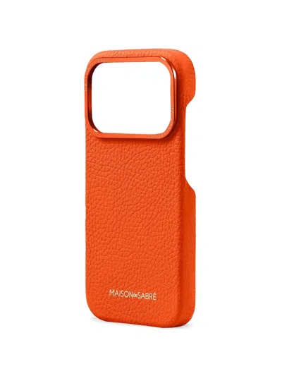 Maison De Sabre Leather Iphone 17 Pro Case In Orange