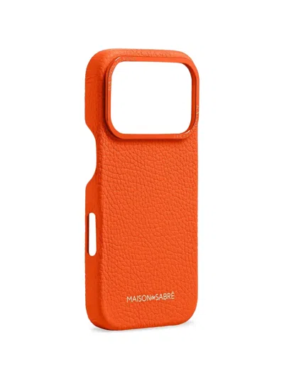 Maison De Sabre Leather Iphone 17 Pro Case In Orange