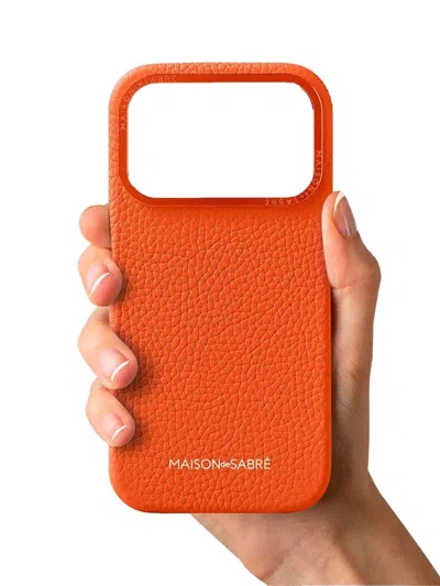 Maison De Sabre Leather Iphone 17 Pro Case In Orange