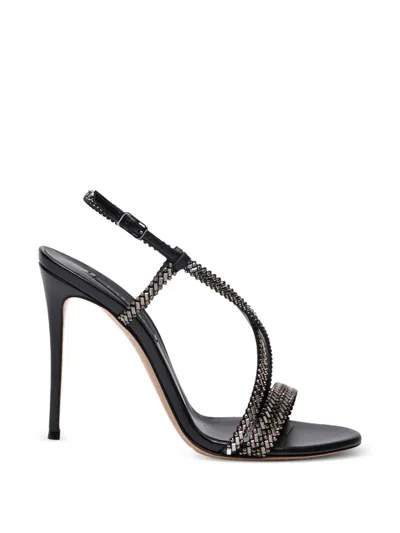 Casadei High Heel Sandals Embellished Straps Open Toe In Black