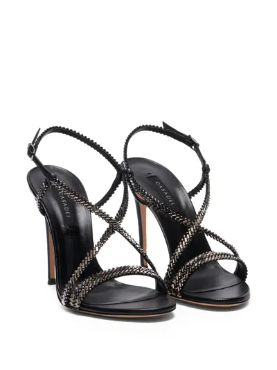 Casadei High Heel Sandals Embellished Straps Open Toe In Black