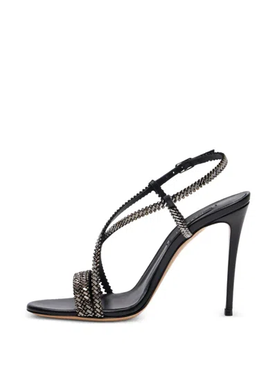 Casadei High Heel Sandals Embellished Straps Open Toe In Black