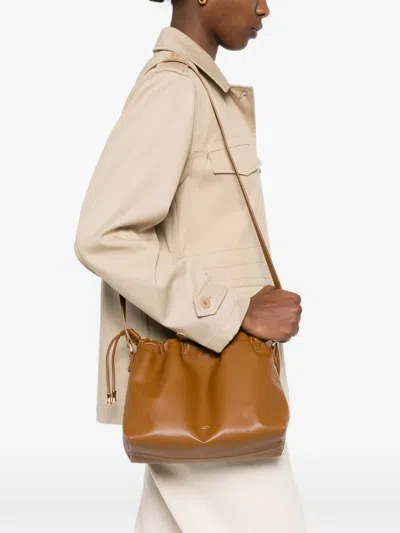 Apc Ninon Drawstring Shoulder Bag In Brown