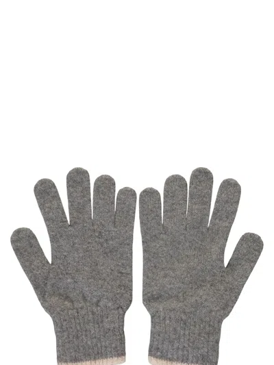 Moorer Logo-patch Gloves In Gray