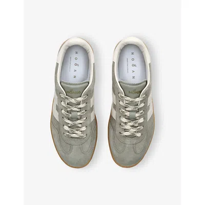 Hogan Neutrals Cool Side Stitched Logo Suede Sneakers In Multi