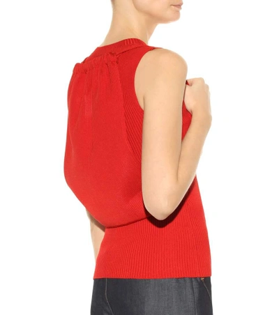 Shop Balenciaga Knitted Sleeveless Top In Red