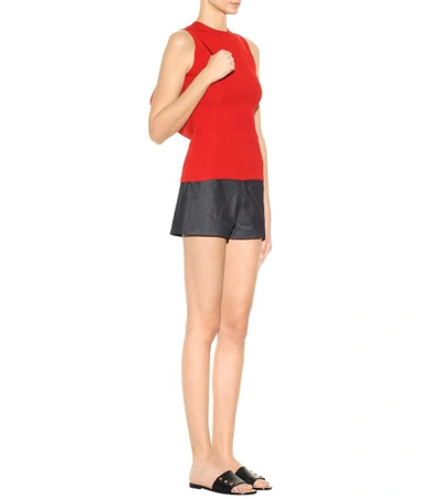 Shop Balenciaga Knitted Sleeveless Top In Red