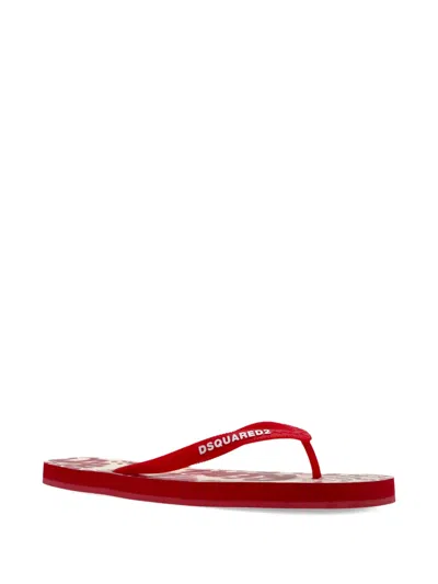 Dsquared2 Logo-print Flip-flops In Multi