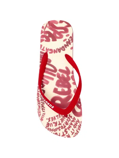Dsquared2 Logo-print Flip-flops In Multi