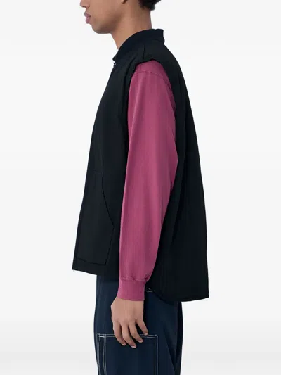 Nomarythm Textile Zip Patch Pocket Vest In Black